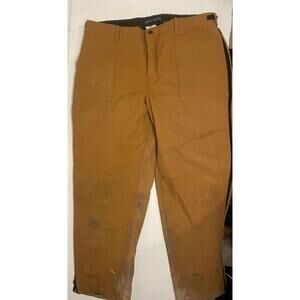 Master Sportsman Mens Thinsulate Brown Hunting Canvas Pants 40x30 Full Leg Zip